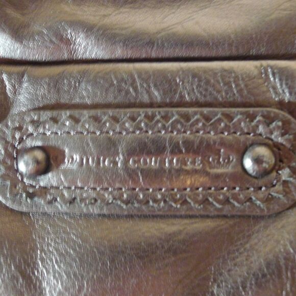 Vintage Y2K Juicy Couture Leather Pull Chain Crossbody Bag - Black/Gold - Picture 6 of 11